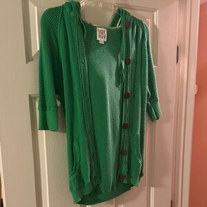 Vintage Roxy Green Button-Up Cardigan